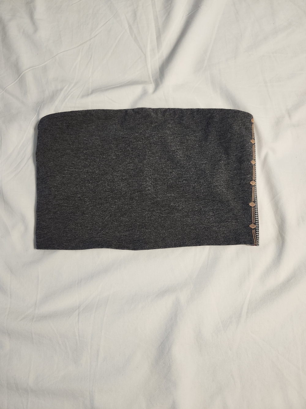 Charcoal Gray Tube Top with Side Stitch Detail
